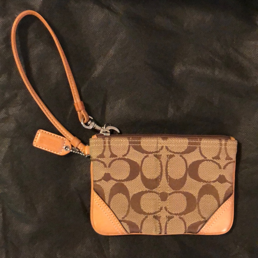 Small Coach Signature Wristlet